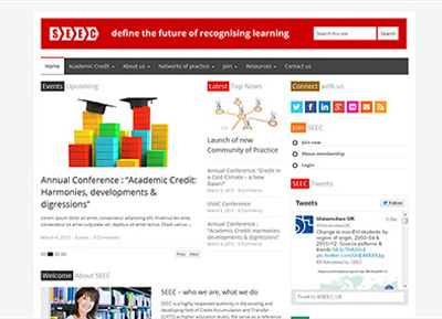 A screenshot of the SEEC website home page